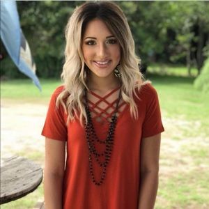 Burnt orange Flowy shirt